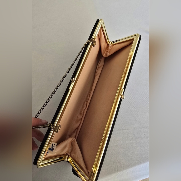 Harry Levine HL USA VINTAGE Satin Evening Clutch Gold Chain Purse LOT of 2 - Picture 11 of 15